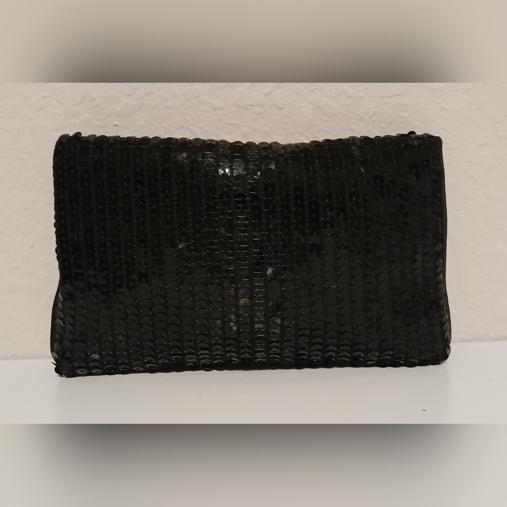 Norell Vintage Black Sequin Clutch - Picture 2 of 11